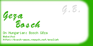 geza bosch business card